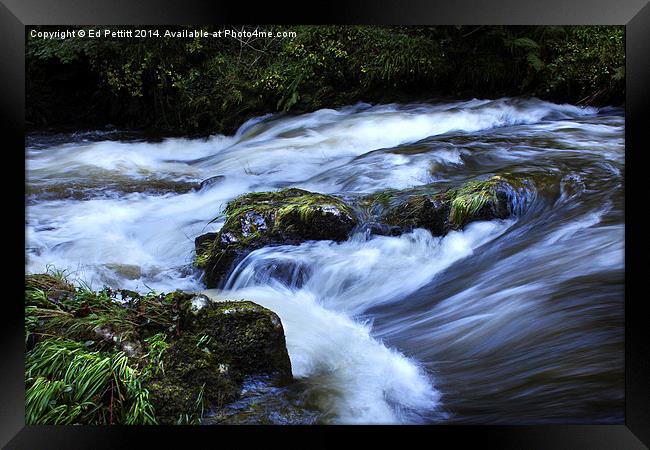  Rushing Water Framed Print by Ed Pettitt