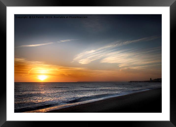 Hastings Pier Sunset Framed Mounted Print by Ed Pettitt