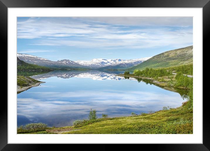 Lake Øvre Sjodalsvatnet Framed Mounted Print by World Images