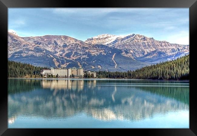 Lake Louise Chateau Framed Print by World Images