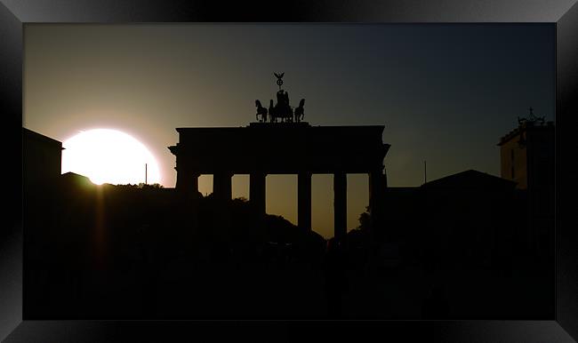 Sunset at Brandenburg Tor Framed Print by Photographer Obscura