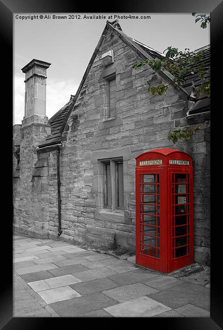 Red Phone Box Framed Print by Ali Brown