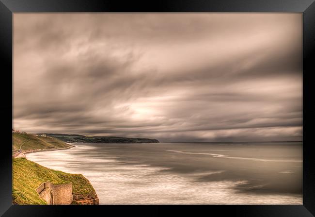 Brooding Skies Over Whitby Framed Print by Jonathan Swetnam