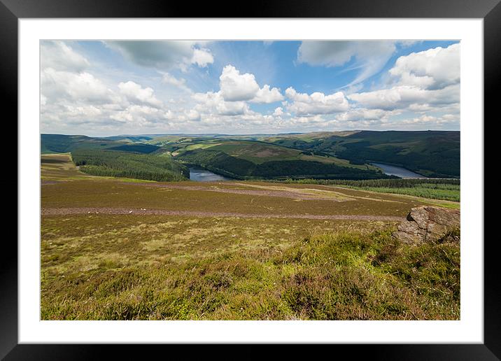 Ladybower Reservoir from Win Hill Framed Mounted Print by Jonathan Swetnam