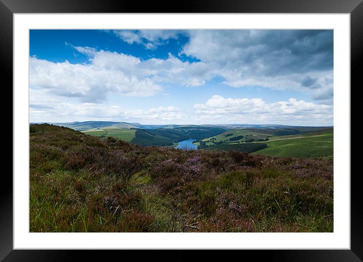 Ladybower Reservoir Over Derwent Edge Framed Mounted Print by Jonathan Swetnam