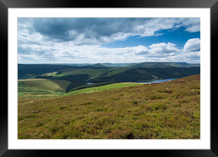 Ladybower Reservoir from White Tor Framed Mounted Print by Jonathan Swetnam