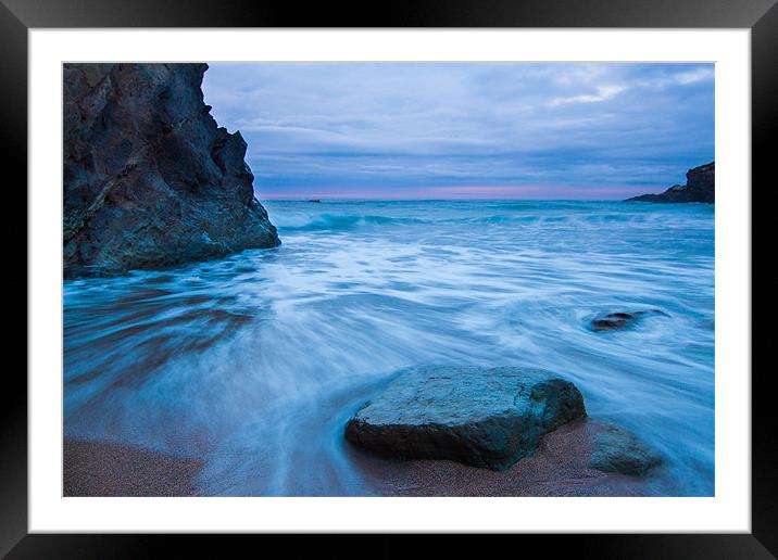 Lusty Glaze Cove Framed Mounted Print by Jonathan Swetnam