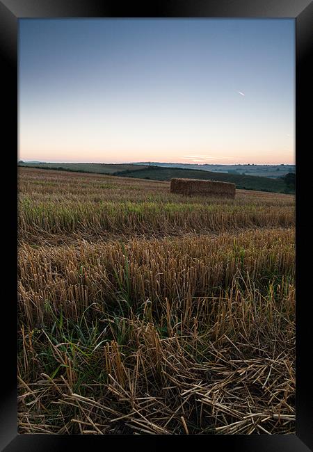 Hay Bale Sunrise Framed Print by Jonathan Swetnam