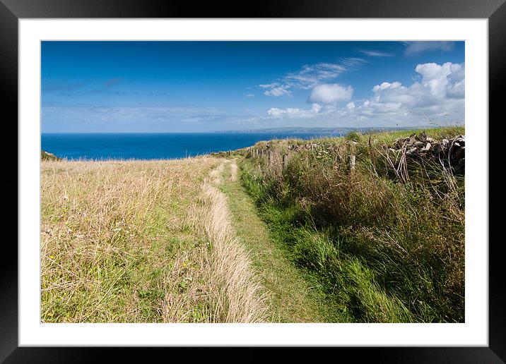 Port Quin Bay Coastal Path Framed Mounted Print by Jonathan Swetnam