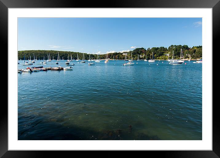 Yachts On Helford River Framed Mounted Print by Jonathan Swetnam