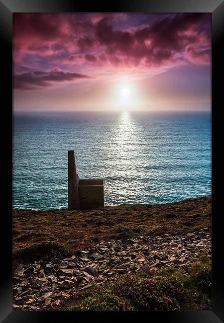 Wheal Coates Mine Sunset Framed Print by Jonathan Swetnam