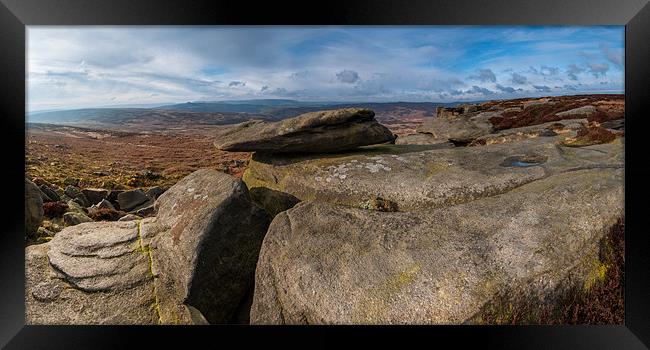 Stanage End Panorama Framed Print by Jonathan Swetnam
