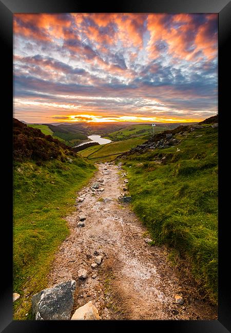 Sunset Over Ladybower Reservoir Framed Print by Jonathan Swetnam