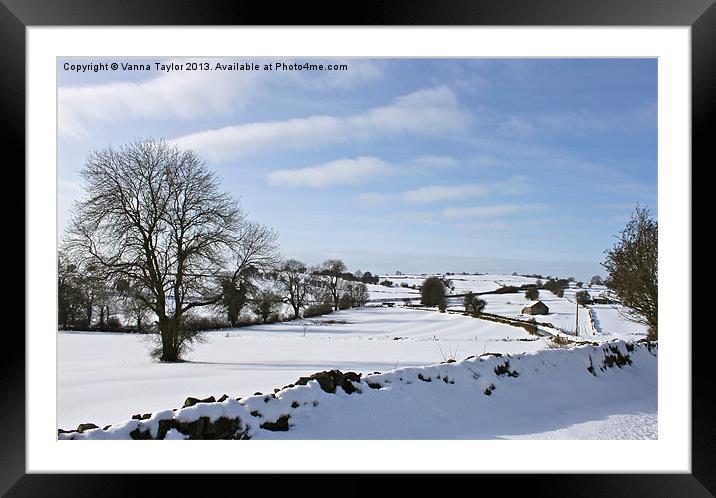 Derbyshire Winter Landscape Framed Mounted Print by Vanna Taylor