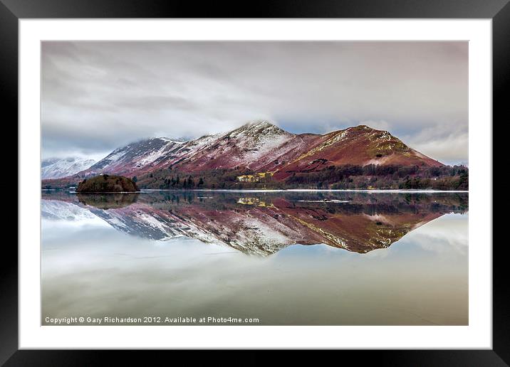 Catbells Reflections Framed Mounted Print by Gary Richardson