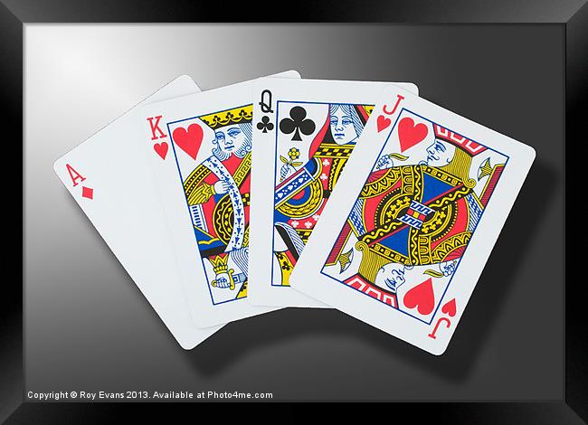 Playing cards Framed Print by Roy Evans