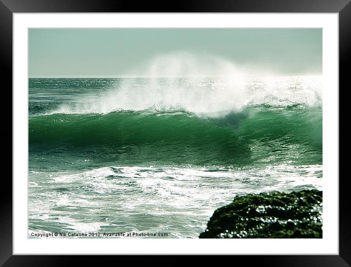 Cresting Wave Framed Mounted Print by Nik Catalina