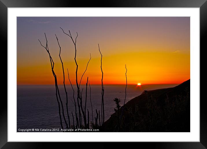 Sonoma Sunset Framed Mounted Print by Nik Catalina