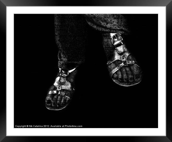 Silver Sandals Framed Mounted Print by Nik Catalina
