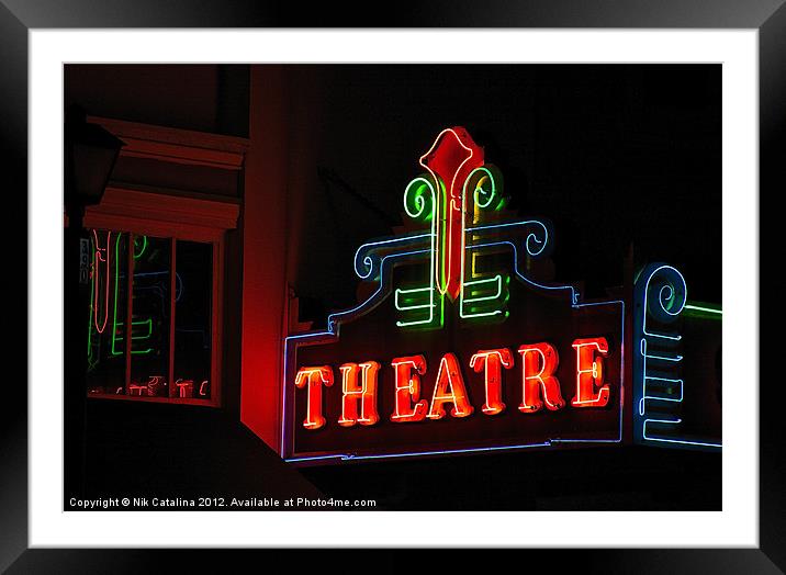 Theater Marque Framed Mounted Print by Nik Catalina