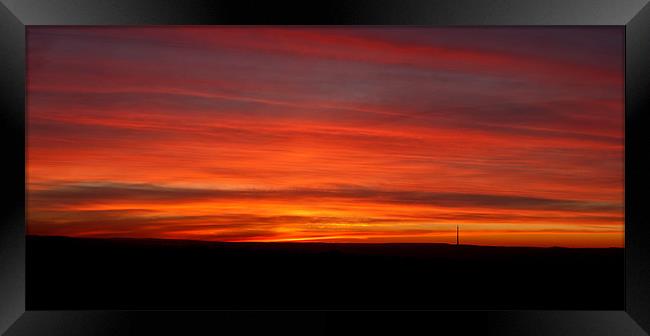 Emley Moor Sunset Framed Print by Dave Evans