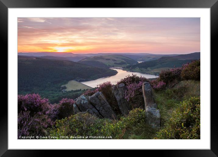 Bamford Edge Sunset Framed Mounted Print by Dave Evans