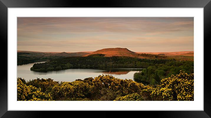 Dartmoor Reservoir Sunset Framed Mounted Print by Ashley Chaplin
