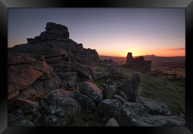 Dartmoor Sunrise Framed Print by Ashley Chaplin