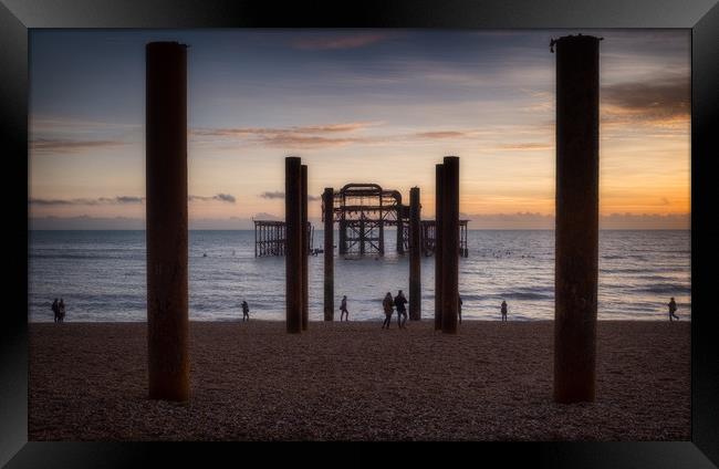 Brighton West Pier sunset Framed Print by Ashley Chaplin