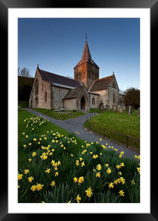 East Meon Church in Spring Framed Mounted Print by Ashley Chaplin