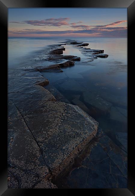 Kimmeridge Ledge Dusk Portrait Framed Print by Ashley Chaplin