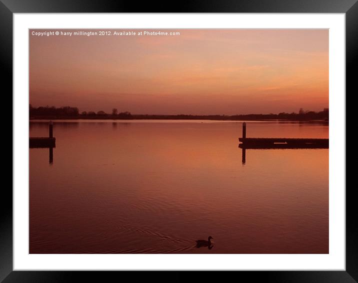 View of sunset at St Nicholas, Everitts Park Lowes Framed Mounted Print by harry millington