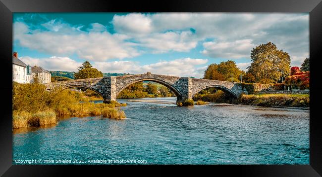 Conwy's Eye-Catching Llanrwst Bridge Framed Print by Mike Shields
