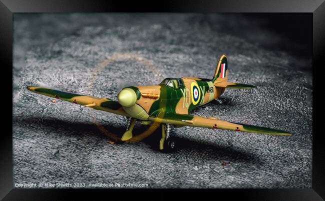 Iconic WWII Spitfire Model Artistry Framed Print by Mike Shields