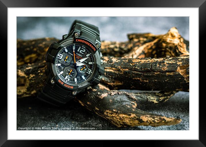 Casio Chronograph: Timeless Elegance Embodied Framed Mounted Print by Mike Shields