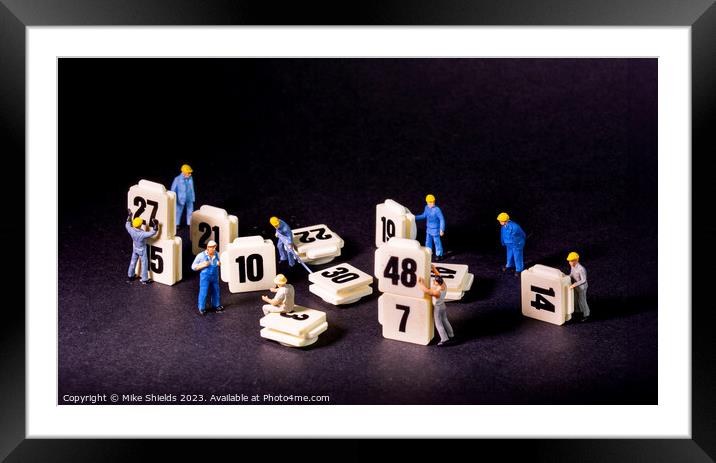 Miniature Mathematicians in Action Framed Mounted Print by Mike Shields