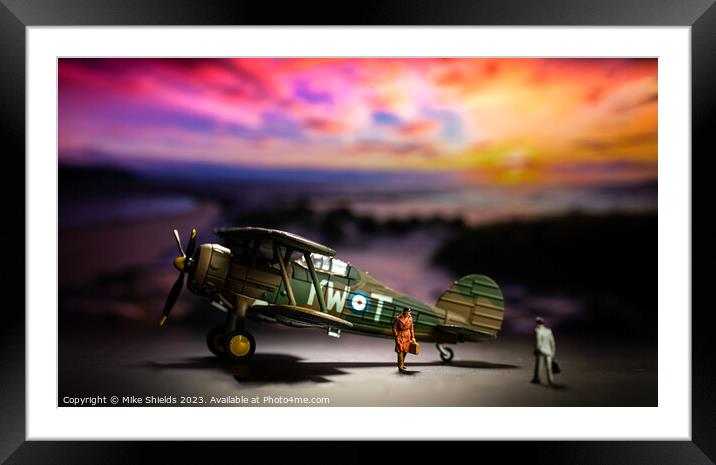 Shadowy Exchange on the Runway Framed Mounted Print by Mike Shields