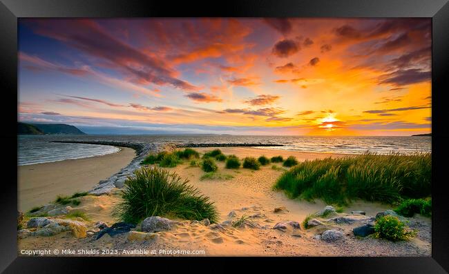 Sand Grass and Sky Framed Print by Mike Shields