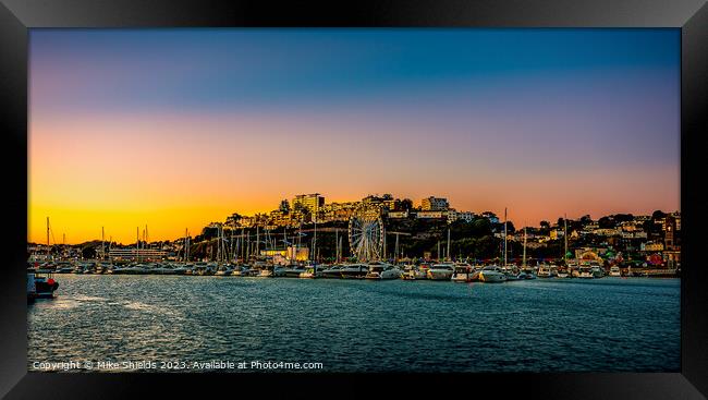 Torquay Harbour Sunset Framed Print by Mike Shields