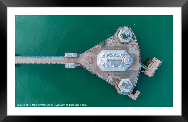 Top Down Pier Framed Mounted Print by Mike Shields