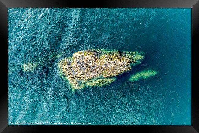 Shark Head Rock Framed Print by Mike Shields