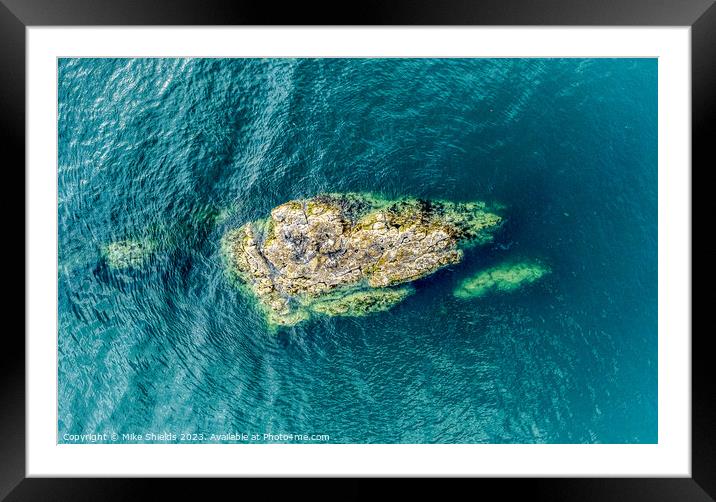 Shark Head Rock Framed Mounted Print by Mike Shields