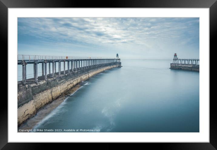 Whitby Pier Long Exposure Framed Mounted Print by Mike Shields