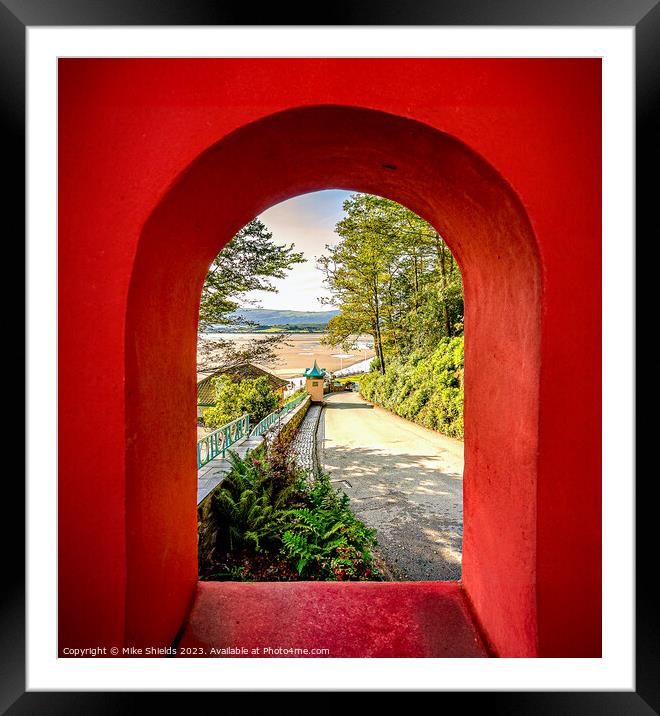 View Through the Red Arch Framed Mounted Print by Mike Shields
