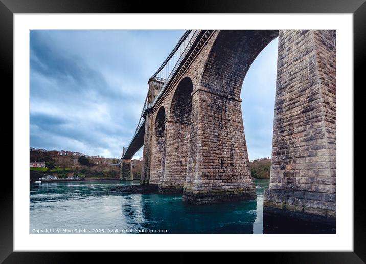 Menai Suspension Bridge  Framed Mounted Print by Mike Shields