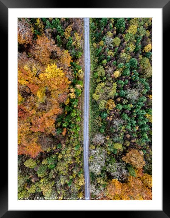 Forest Road by Drone Framed Mounted Print by Mike Shields