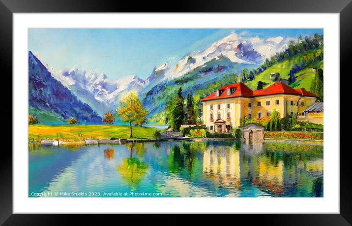 Luxury Lakeside Villas Framed Mounted Print by Mike Shields
