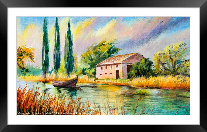 Villa by the River Framed Mounted Print by Mike Shields