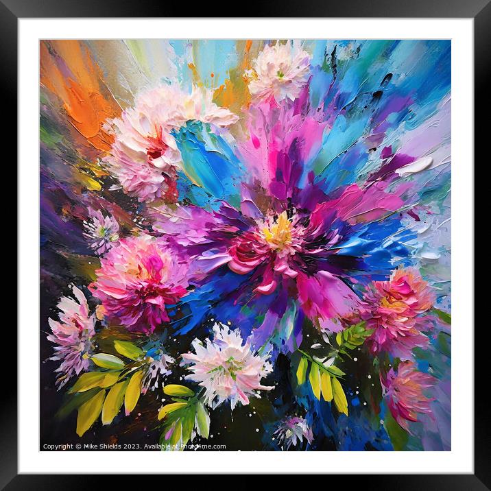 Explosion of Color Framed Mounted Print by Mike Shields