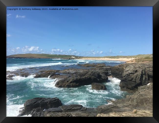 Constantine Bay view  Framed Print by Anthony Kellaway